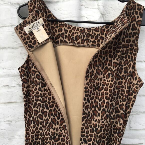 Vintage Clues Collections Mobwife Leopard Sleeveless Shift Jumper 10 - Picture 4 of 11